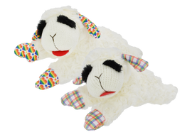 Multipet Rainbow Lamb Chop Plush Dog Toy 10.5"