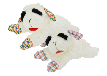 Multipet Rainbow Lamb Chop Plush Dog Toy 10.5"