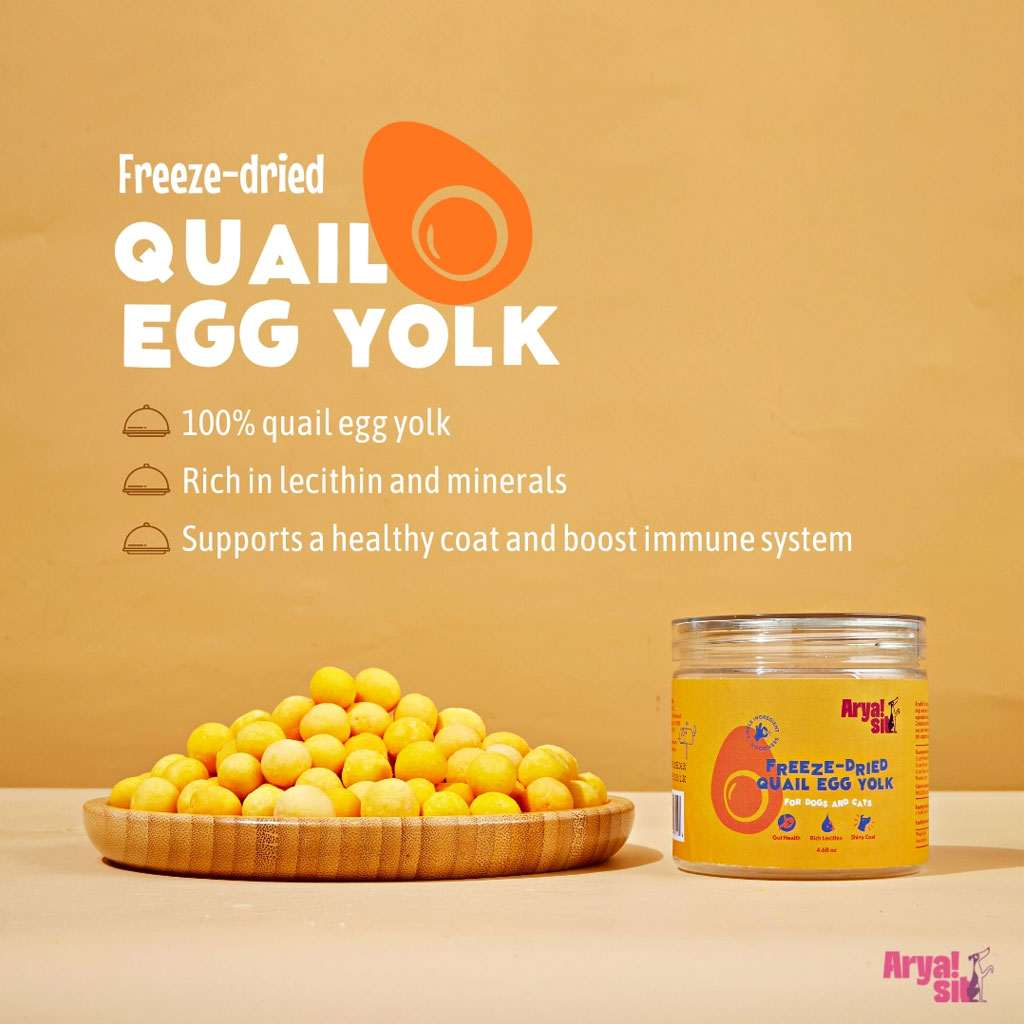 Arya Sit Freeze-Dried Treats Quail Egg Yolk for Dogs & Cats