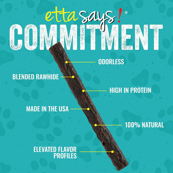 Etta Says! Premium Crunchy Elk Dog Chew Treats, 7"