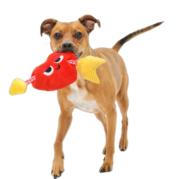 Bark Heart Throbert Heart-Shaped Plush Dog Toy