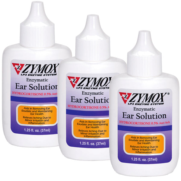 Zymox ear solution Hydrocortisone 3pack