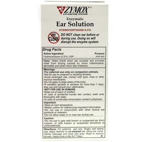 Zymox Ear Solution with 0.5% Hydrocortisone for Dogs & Cats (1.25 oz) - 0