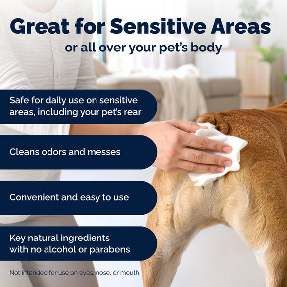 Glandex Anal Rear End Gland Hygienic Pet Wipes for Cats and Dogs