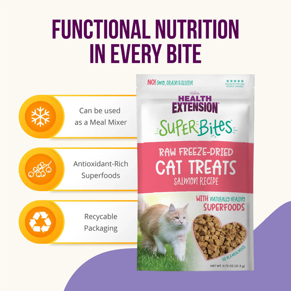 Health Extension SuperBites Freeze-Dried Raw Salmon Recipe Cat Treats