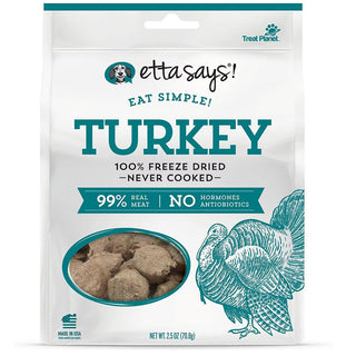 Etta Says! Eat Simple 100% Freeze Dried Turkey Dog Treats, 2.5-oz