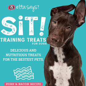 Etta Says! Sit! Training Treats for Dogs Bacon Flavor