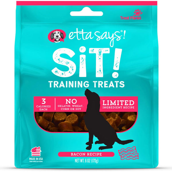 Etta Says! Sit! Training Treats for Dogs Bacon Flavor, 6-oz