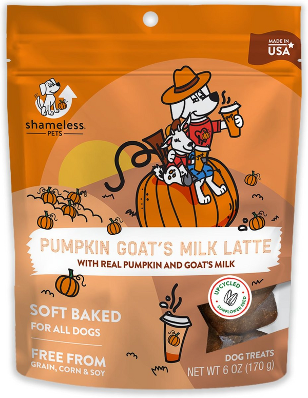 Shameless Pets Pumpkin Goat's Milk Latte Soft Baked Treats For Dogs (6 oz)