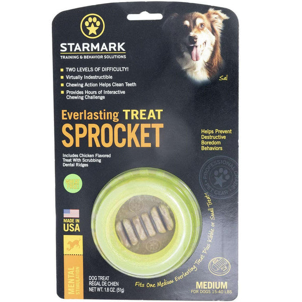 Starmark Everlasting Sprocket Tough Treat Dispenser Dog Toy medium