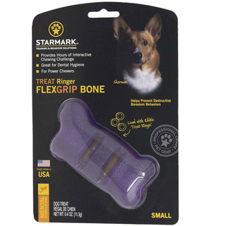 Starmark Flex Grip Treat Ringer Bone, Purple, Small