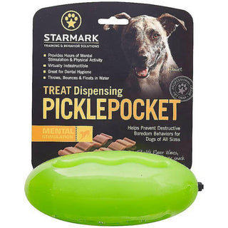 Starmark Pickle Pocket Treat Dispensing Dog Toy, Green/Yellow, One Size