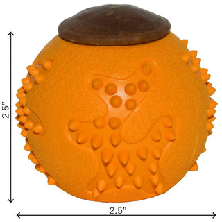 Starmark RubberTuff Dog Treat Ball Orange Small dimension