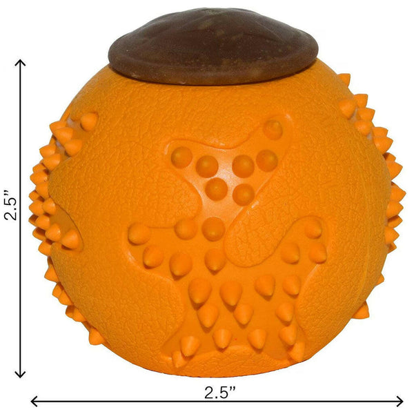 Starmark RubberTuff Dog Treat Ball Orange Small dimension