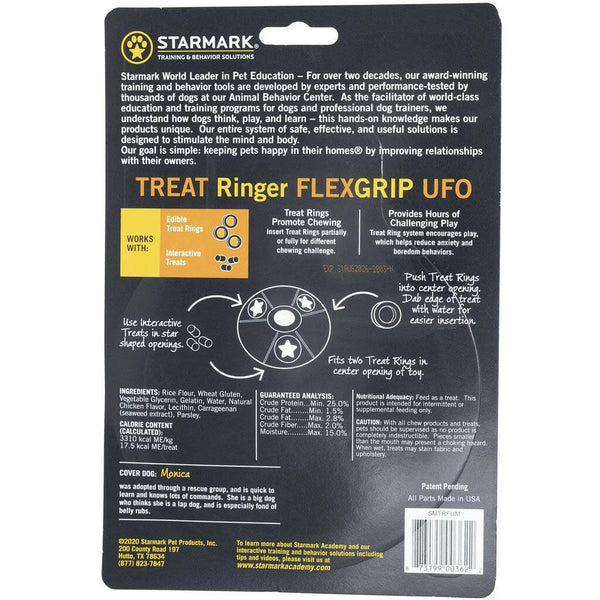 Starmark FLEXGRIP Treat Ringer UFO, Yellow, medium backside