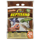 Package of Zoo Med Reptisand terrarium sand with images of reptiles on a white background