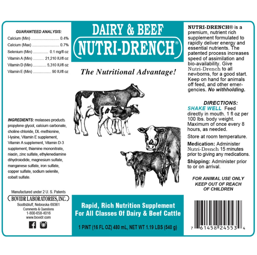 Bovidr Laboratories Nutri-Drench Dairy & Beef Supplement - 0