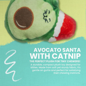 SnugArooz Avocato with Santa Hat w/ Catnip Cat Toy - 0