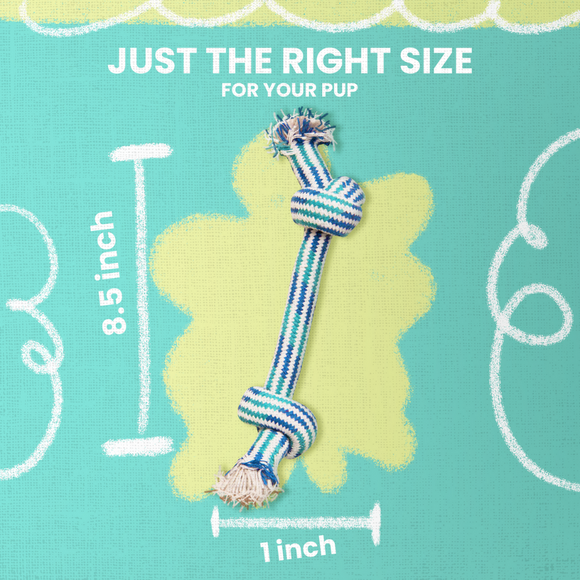 SnugArooz Puppy Fun Rope Dog Toy, Assorted Colors, 7"