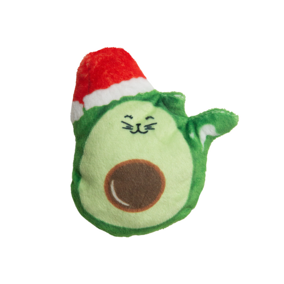 SnugArooz Avocato with Santa Hat w/ Catnip Cat Toy