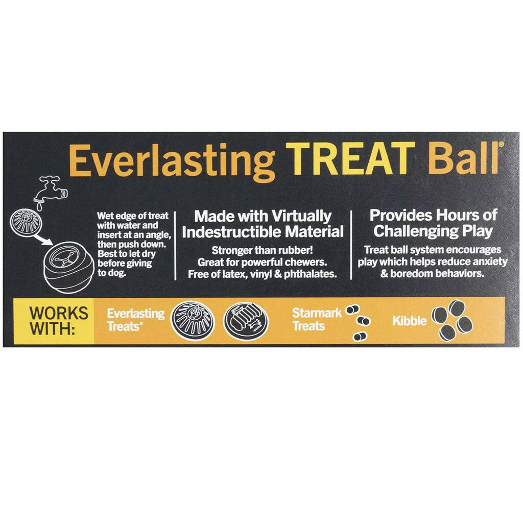 Starmark Everlasting Treat Ball Dog Chew Toy how it works