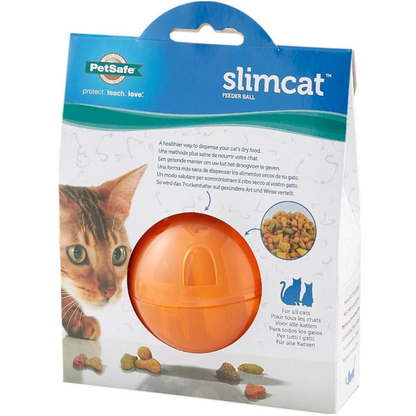 PetSafe SlimCat Interactive Cat Feeder Ball, Orange