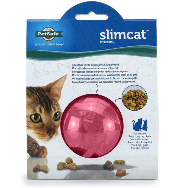 PetSafe SlimCat Interactive Cat Feeder Ball, Pink