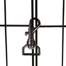 Black metal clamp on a white background