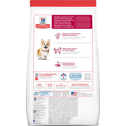 Hill's Science Diet Adult Small Bites Dry Dog Food, Lamb Meal & Brown Rice Recipe, 4.5 lb Bag