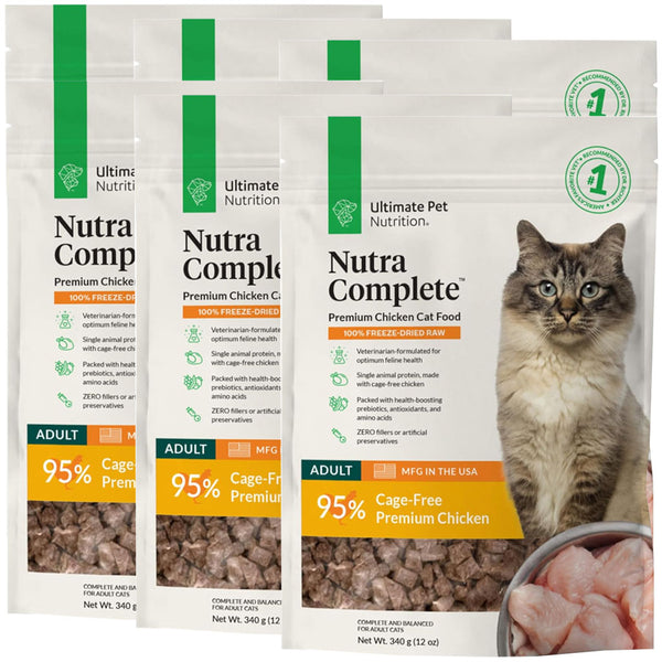 Ultimate Pet Nutrition Nutra Complete Premium Chicken Freeze-Dried Raw Cart Food, 12-oz 6-pack