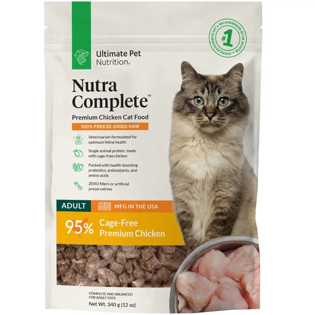 Ultimate Pet Nutrition Nutra Complete Premium Chicken Freeze-Dried Raw Cat Food, 12-oz, 1-pack