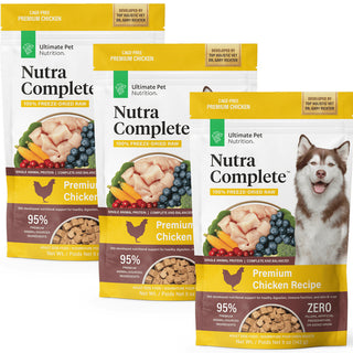 Ultimate Pet Nutrition Nutra Complete Premium Chicken Freeze-Dried Raw Dog Food (5 oz) - 3 pack