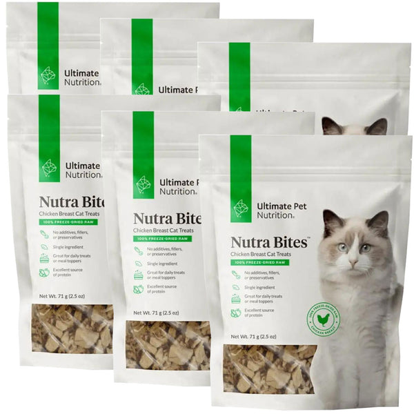 Ultimate Pet Nutrition Nutra Bites Freeze Dried Chicken Breast Cat Treats 6-pack