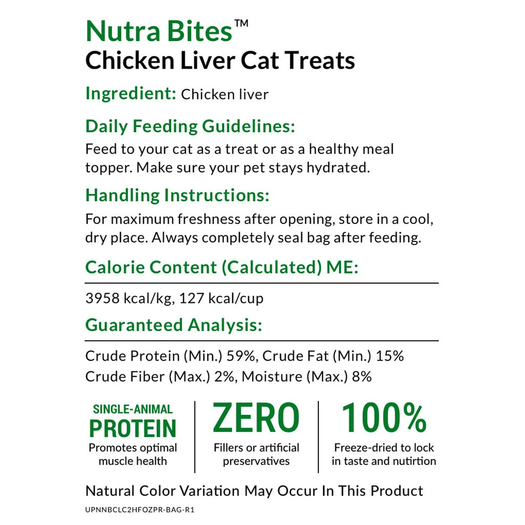 Ultimate Pet Nutrition Nutra Bites Freeze Dried Chicken Liver Cat Treats