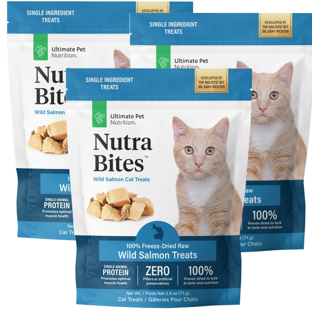 Ultimate Pet Nutrition Nutra Bites Freeze Dried Wild Salmon Cat Treats 3-pack