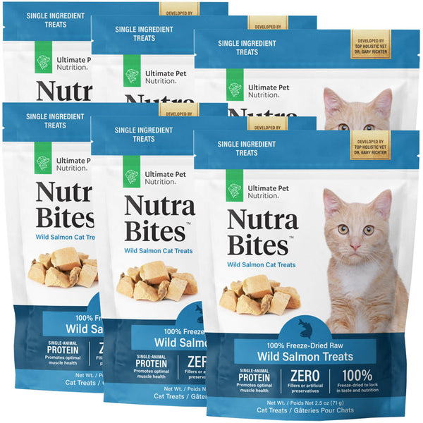 Ultimate Pet Nutrition Nutra Bites Freeze Dried Wild Salmon Cat Treats 6-pack