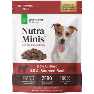 Ultimate Pet Nutrition Nutra Minis Air-Dried Beef Dog Training Treats, 5-oz