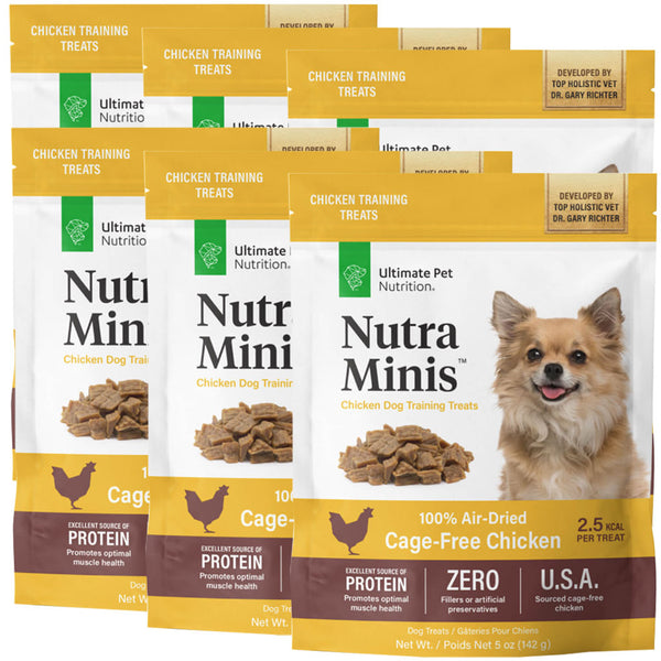 Ultimate Pet Nutrition Nutra Minis Air-Dried Chicken Dog Training Treats 6-pack