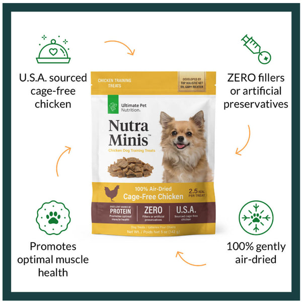 Ultimate Pet Nutrition Nutra Minis Air-Dried Chicken Dog Training Treats