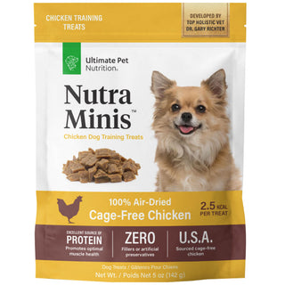 Ultimate Pet Nutrition Nutra Minis Air-Dried Chicken Dog Training Treats, 5-oz