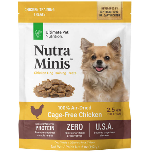 Ultimate Pet Nutrition Nutra Minis Air-Dried Chicken Dog Training Treats, 5-oz