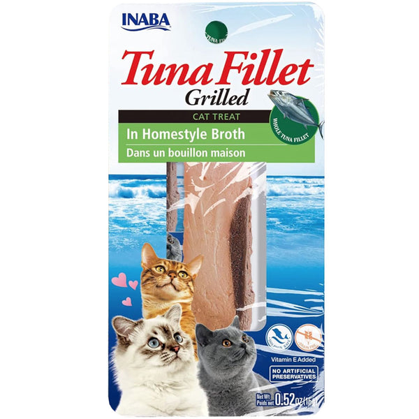 Inaba Grilled Tuna Fillet in Homestyle Flavored Broth Cat Treat, 0.52-oz