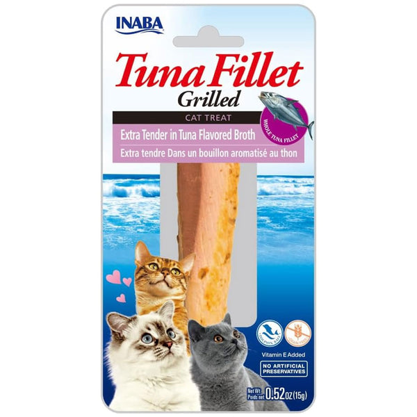 Inaba Grilled Tuna Fillet Extra Tender in Tuna Flavored Broth Cat Treat, 0.52-oz