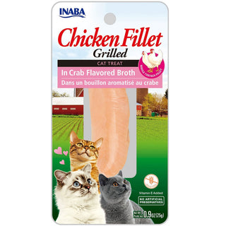 Inaba Grilled Chicken Fillet in Crab Flavored Broth Cat Treat, 0.9-oz