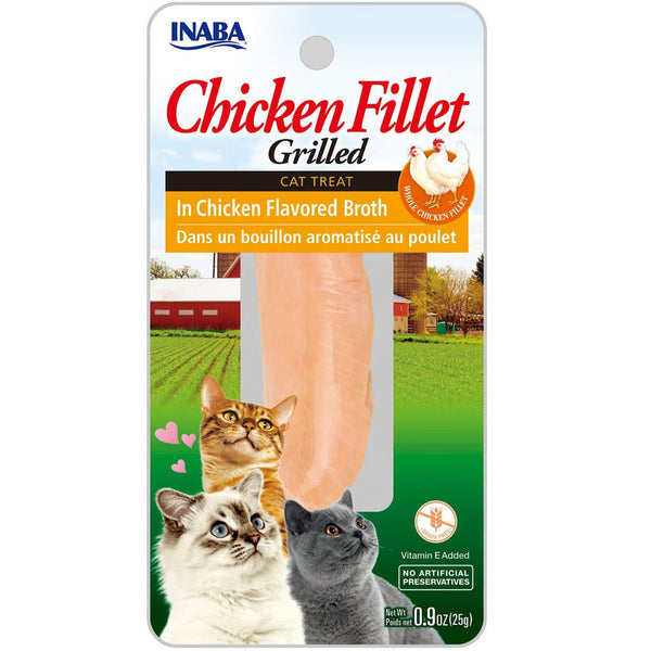 Inaba Grilled Chicken Fillet in Chicken Flavored Broth Cat Treat, 0.9-oz