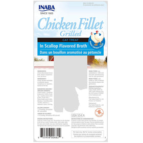 Inaba Grilled Chicken Fillet in Scallop Flavored Broth Cat Treat, 0.52-oz - 0