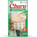 Inaba Churu Tuna with Chicken Puree Grain-Free Lickable Treat for Cats, 0.5-oz x 4-tubes