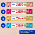 Inaba Churu Seafood Variety Pack Grain-Free Lickable Treat for Cats 