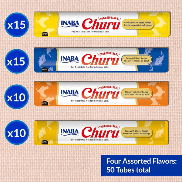 Inaba Churu Chicken & Seafood Variety Pack Grain-Free Lickable Treat for Cats