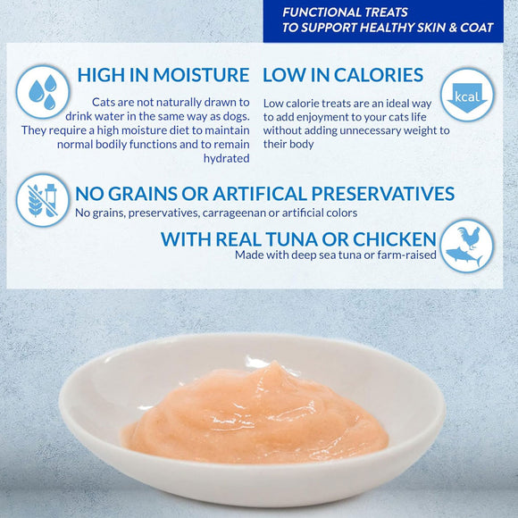 Inaba Churu Skin & Coat Chicken Recipe Grain-Free Lickable Treat for Cats